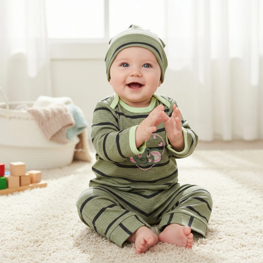 4-Piece Fleece Baby Set – Cozy Cotton Outfit for Newborns