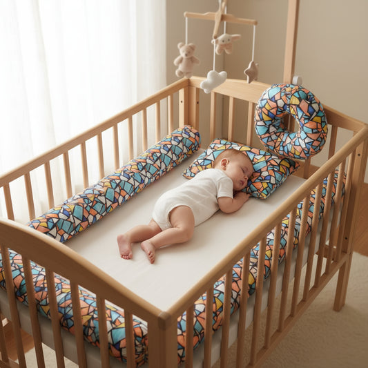 4 Pcs Baby Pillow Set – Head & Side Support for Peaceful Sleep