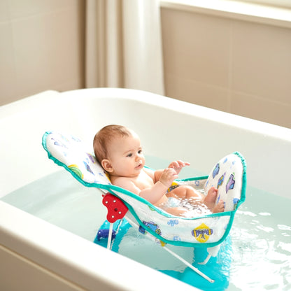 Soft Mesh Baby Bather – Foldable Bath Seat for Newborns