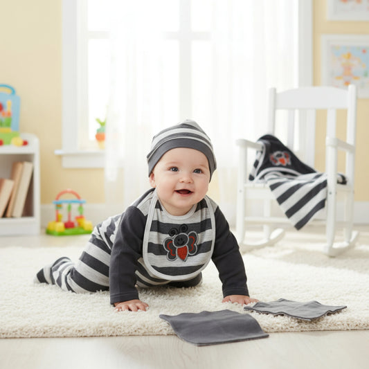 9-Piece Baby Suit Set – Cotton Fleece Lining for Cozy Comfort