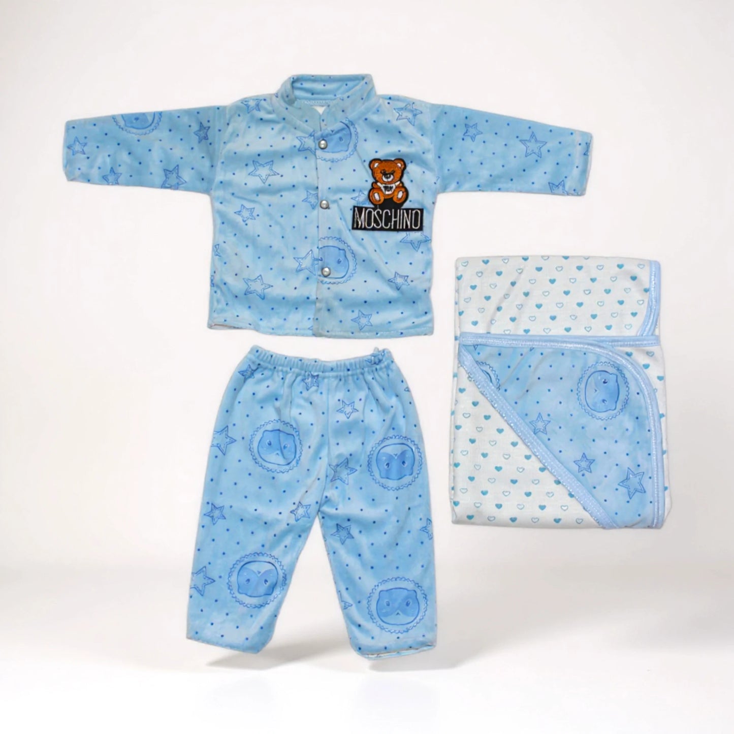 3 Pcs Fleece Baby Outfit Set – Soft, Warm & Breathable