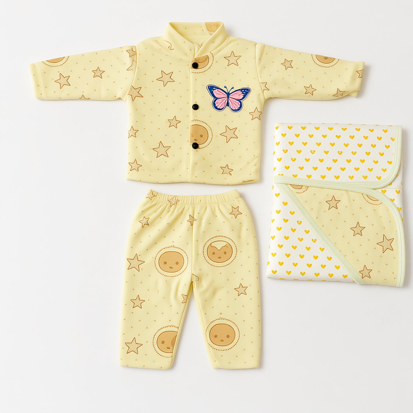 3 Pcs Fleece Baby Outfit Set – Soft, Warm & Breathable