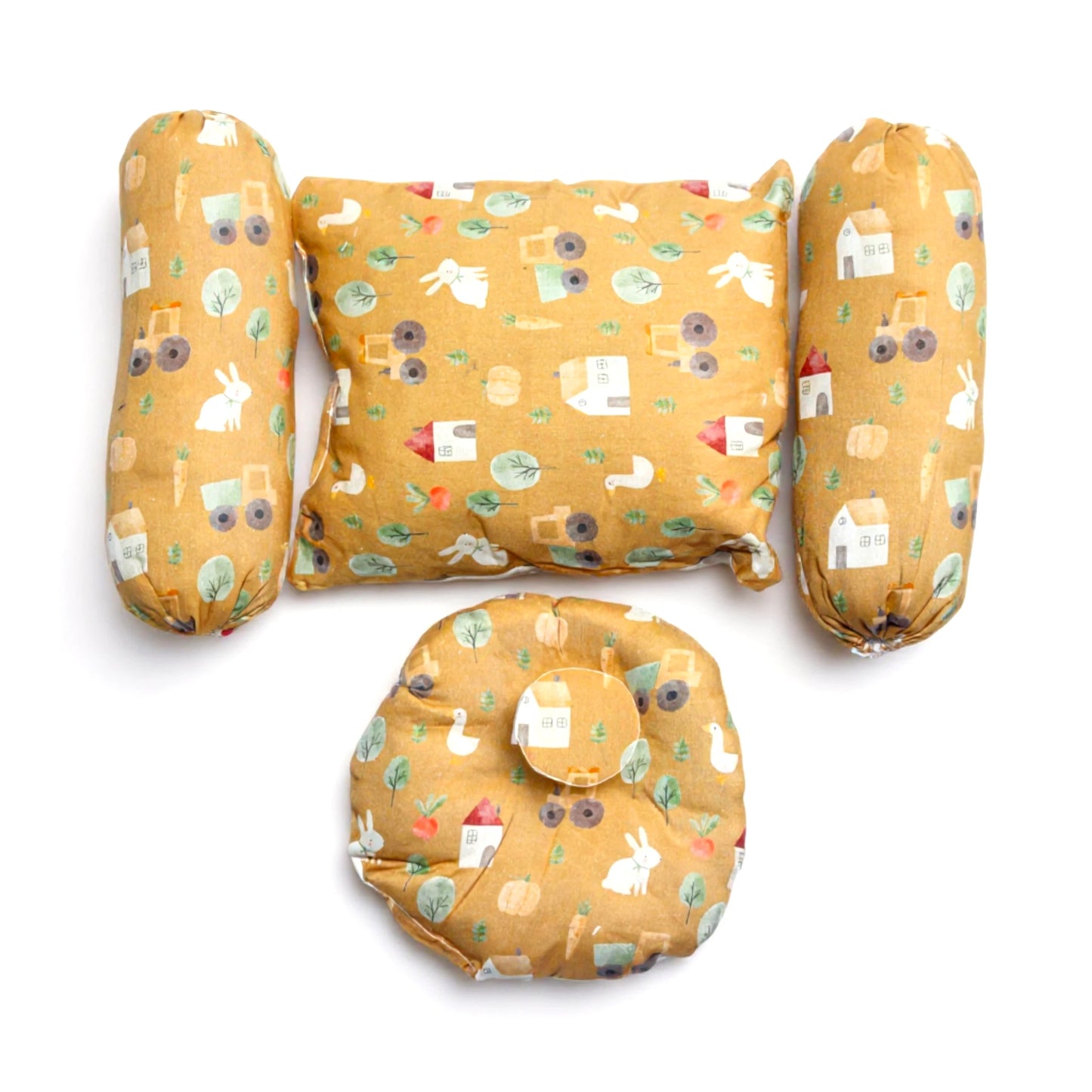 4 Pcs Baby Pillow Set – Head & Side Support for Peaceful Sleep