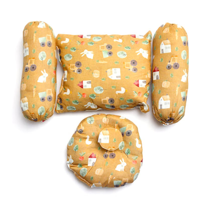 4 Pcs Baby Pillow Set – Head & Side Support for Peaceful Sleep