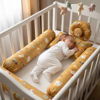 4 Pcs Baby Pillow Set – Head & Side Support for Peaceful Sleep