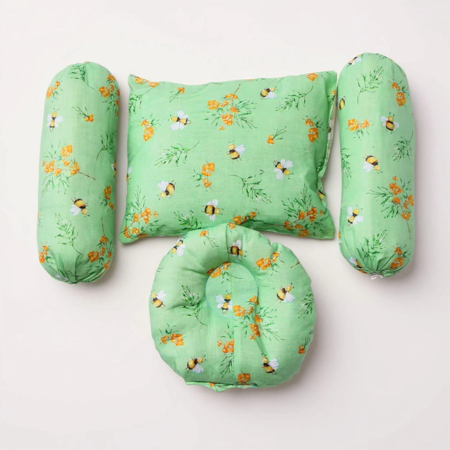 4 Pcs Baby Pillow Set – Head & Side Support for Peaceful Sleep