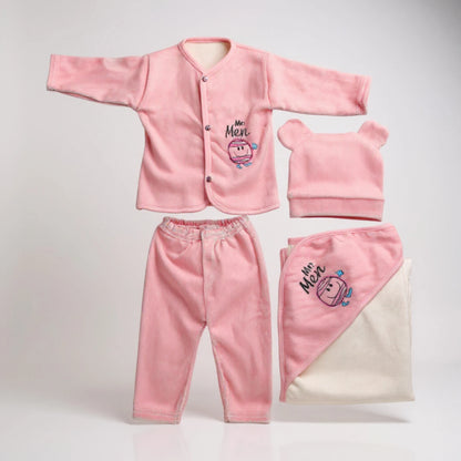 Winter Baby Suit Set – 4 Pcs Soft Fleece Outfit