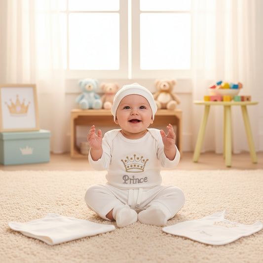 9-Piece Baby Set with Front Embroidery – Soft Fleece Essentials