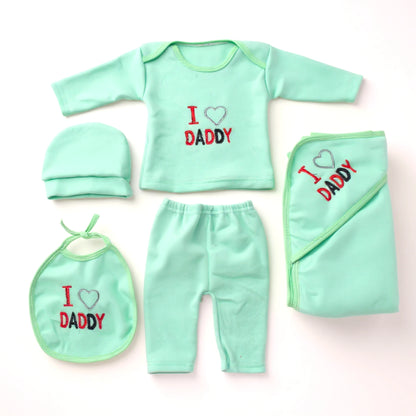 5-Piece Baby Suit Gift Set – Soft Cotton/Fleece Essentials for Newborns