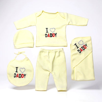 5-Piece Baby Suit Gift Set – Soft Cotton/Fleece Essentials for Newborns